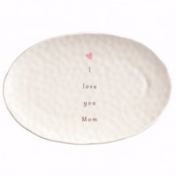 Plate-Perfect Simplicity-Love Mom-Oval w/Wire Easel (4 3/8" x 6 1/2")   